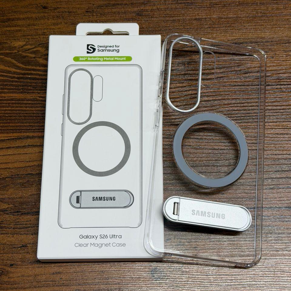 قاب پشت بی رنگ ، شفاف با مگ سیف Clear Magnet 360 Rotating Metal Mount سامسونگ